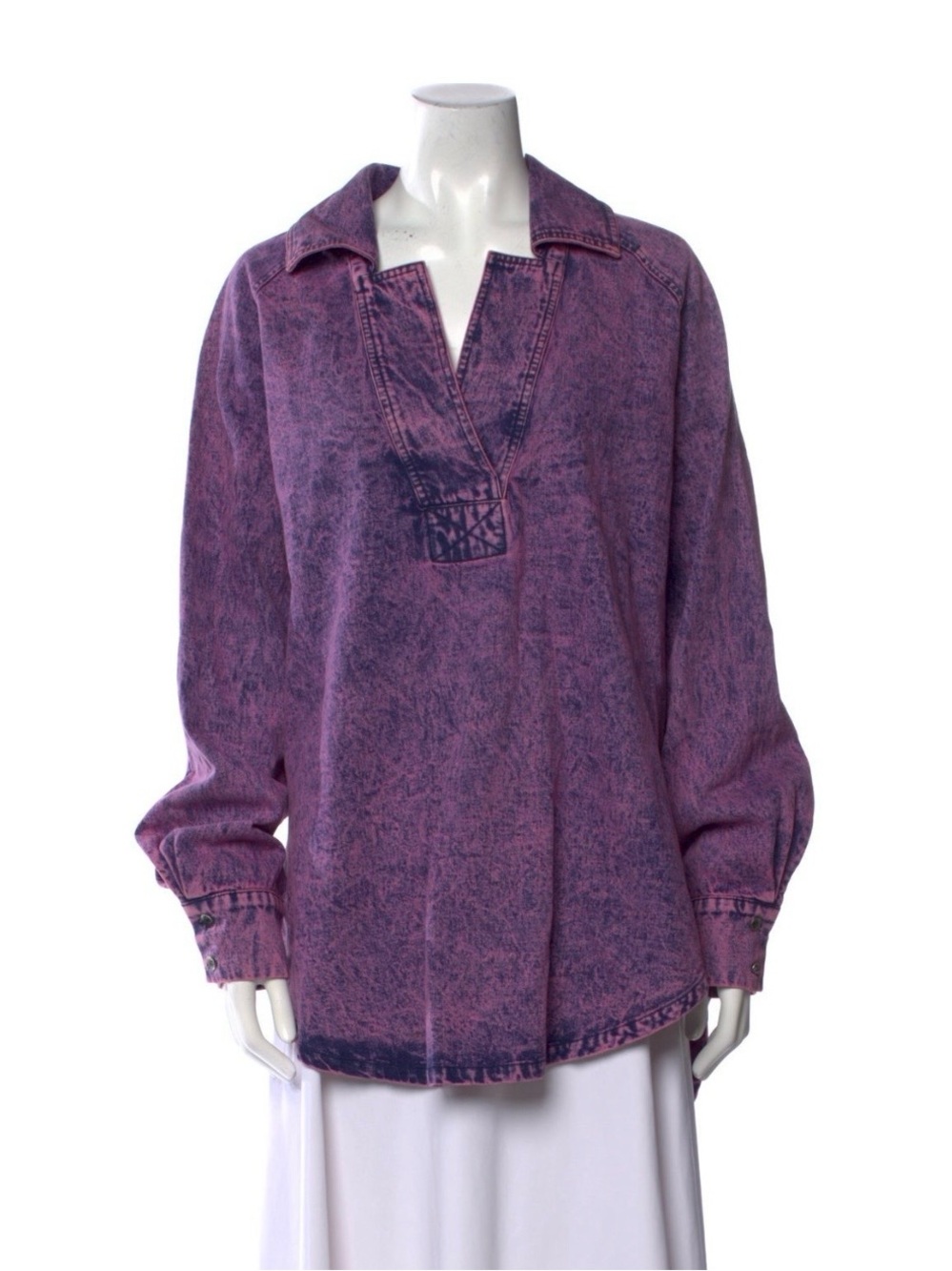 Rachel Comey Purple Acid-Wash Pullover Tunic